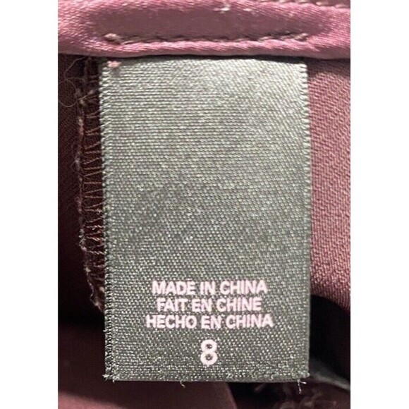 Victorias Secret Dress Pants Women Size 8 Burgundy Satin Tuxedo Stripe Ankle - Picture 8 of 8